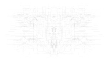 Cables and wires creating complex and technological shapes