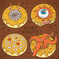 scary donuts halloween illustration