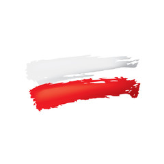 Poland flag, vector illustration on a white background