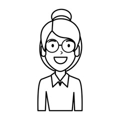 beautiful woman with glasses character