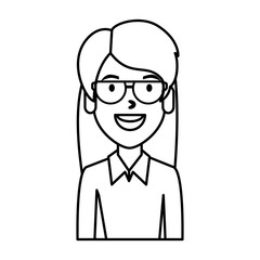 beautiful woman with glasses character