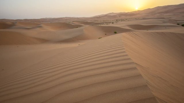 Beautiful Rub al Khali desert at dawn United Arab Emirates Time-lapse stock footage video