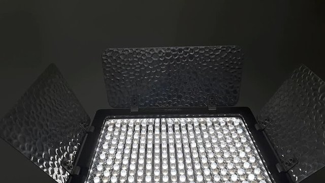 Rows of LED Light Diodes On Lighting Panel