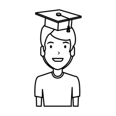 young man student with hat graduation