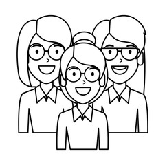 Fototapeta premium beautiful women with glasses characters