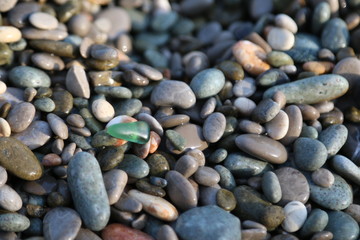 Seaglass on the stones