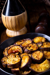 Melitzanes Tiganites - fried aubergines in the Greek style.