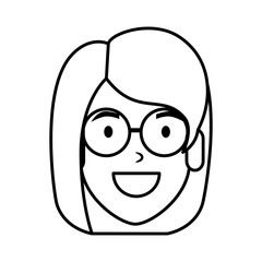 Obraz na płótnie Canvas beautiful woman with glasses head character