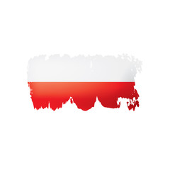 Poland flag, vector illustration on a white background