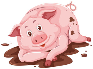 Pig in the mud