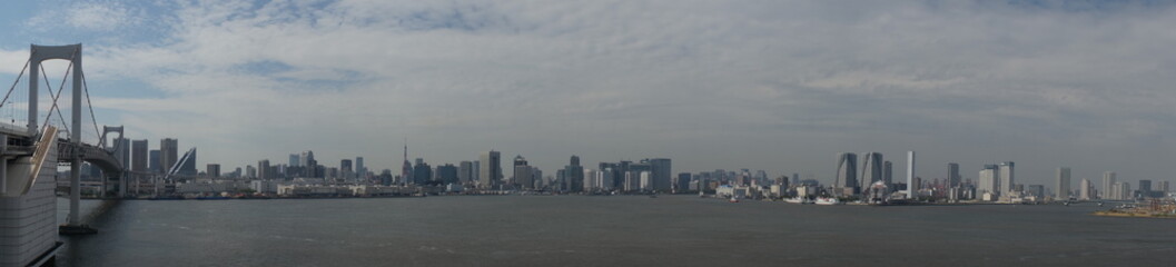 Naklejka premium Tokio Rainbow Bridge Panorama
