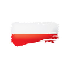 Poland flag, vector illustration on a white background