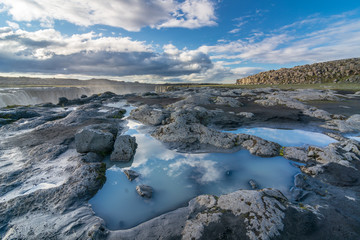Selfoss Waterfall and canyon, North Iceland