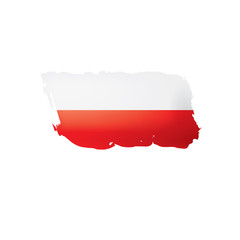 Poland flag, vector illustration on a white background