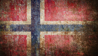 Old grunge Norway flag