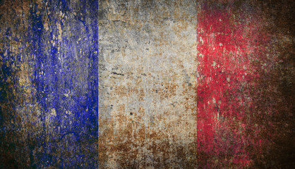 Old grunge France flag