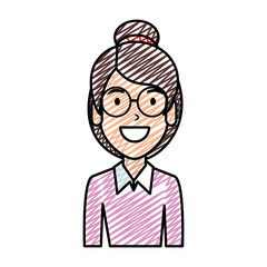 beautiful woman with glasses character