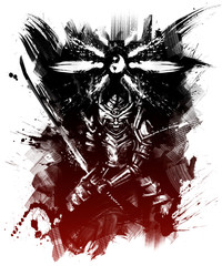 Demon samurai in armor
