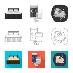 Vector design of dreams and night symbol. Set of dreams and bedroom vector icon for stock.