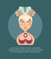 beautiful woman with mask portrait in carnival dress