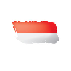 Obraz premium Indonesia flag, vector illustration on a white background