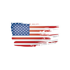 USA flag, vector illustration on a white background