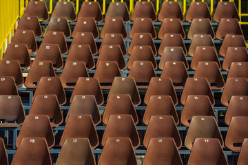 Plastic seats at the stadium