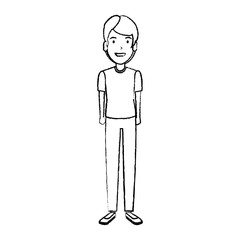 elegant and young man character