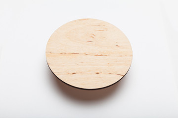 Round beer coaster blank for design, empty pad, plate.