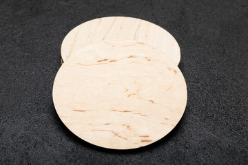 Circle drink coaster pad, round blank. Plate design.