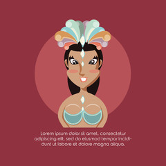 beautiful woman with mask portrait in carnival dress