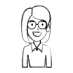 beautiful woman with glasses character