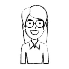 beautiful woman with glasses character