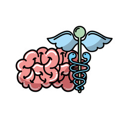 mental brain human care caduceus