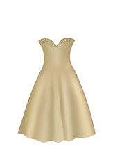 Brown elegant dress. vector illustration