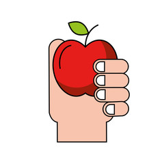 hand holding fruit apple healthcare