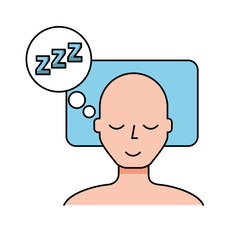 man sleeping on the bed