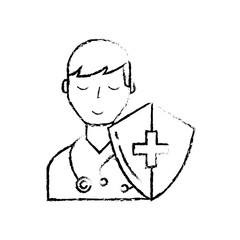 doctor portrait shield protection medical