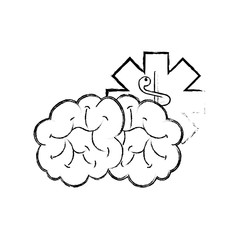 brain mental caduceus healthcare symbol