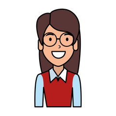 beautiful woman with glasses character