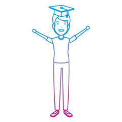 man student celebrating with hat graduation