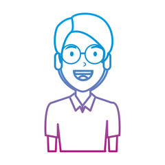 elegant and young man with glasses