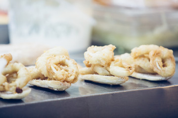 Fried squid rings spanish tapas