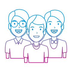 elegant and young men characters