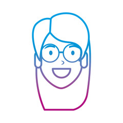 beautiful woman with glasses head character