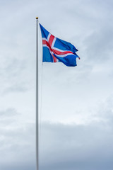 Iceland flag hanging proudly