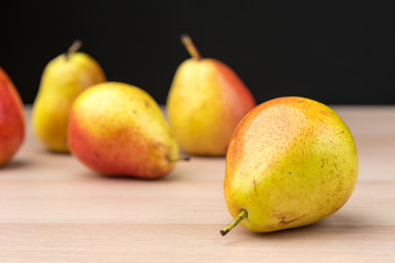 Ripe pears on the table