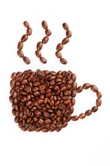 Coffee beans in the shape of a mug