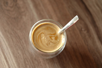 Cup of hot espresso coffee