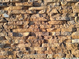 Decorative bricks wall with stone like finish